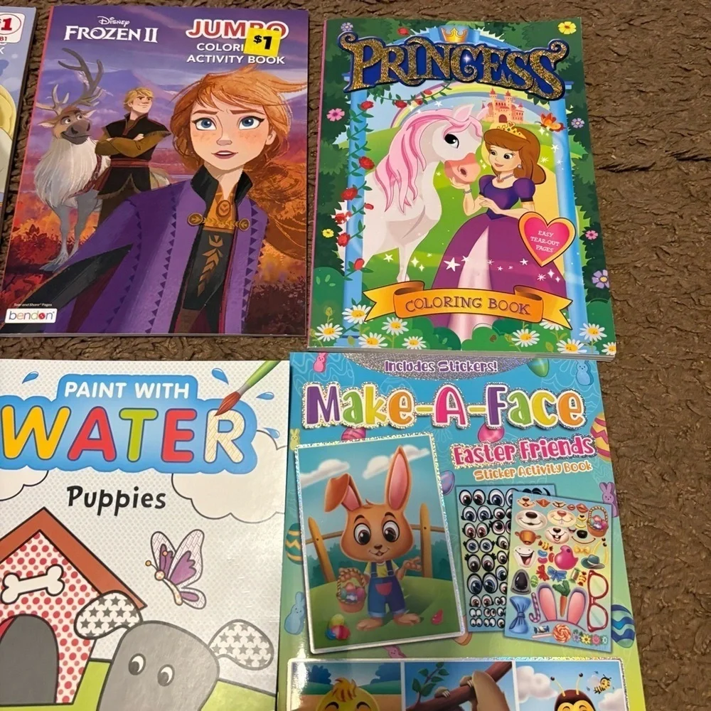 Disney Princess Frozen Activity Book Set NEW Coloring Easter Bunny Faces